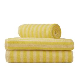 Naram, Bath Towel, Pristine & Neon Yellow, 70 x 140 cm