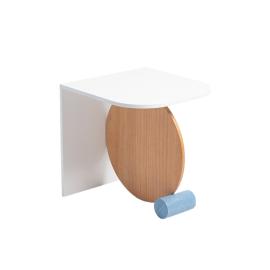 Table Roll, Side Table, Pure White-Marine Terrazzo