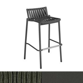 Loop, Outdoor Counter Stool with Strap, Low, Black-Green