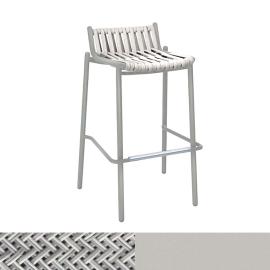 Loop, Outdoor Counter Stool with Strap, Low, Olive Grey-Light Grey