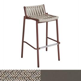 Loop, Outdoor Counter Stool with Strap, Low, Taupe-Honey