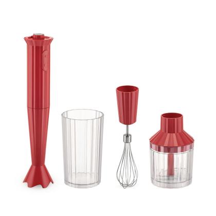 Plisse Hand Blender Set, European Plug, Red