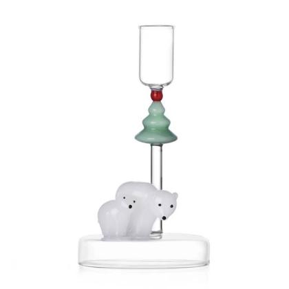 White Bear and Wish Tree, Candle holder White Bears & Green Wish Tree