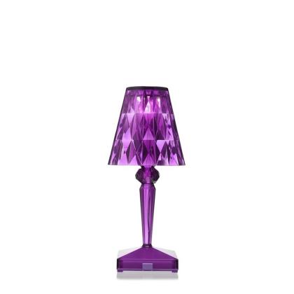 Battery Transparent, Rechargeable Table Lamp, Plum