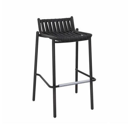 Loop, Outdoor Counter Stool with Strap, Black - Green