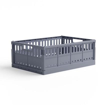 Made Folding Crate, Maxi, Blue Grey