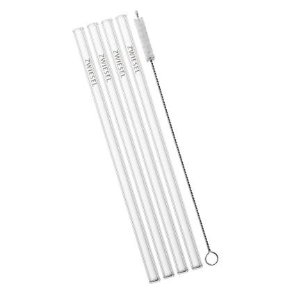 Glass Straws Long, Set of 4pcs 