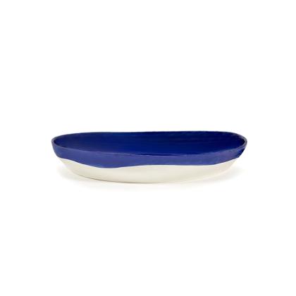 Feast, Serving Plate, Dark Blue White, Medium 