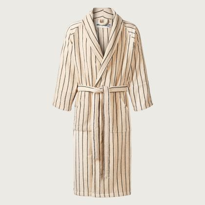 Naram Bathrobe, Creme & Ink, S/M