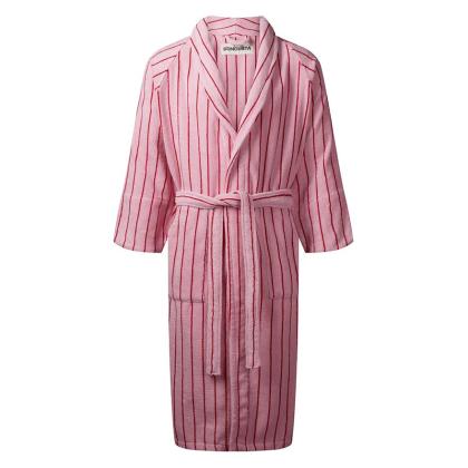 Naram, Bathrobe, Baby Pink & Ski Patrol Red, L/XL