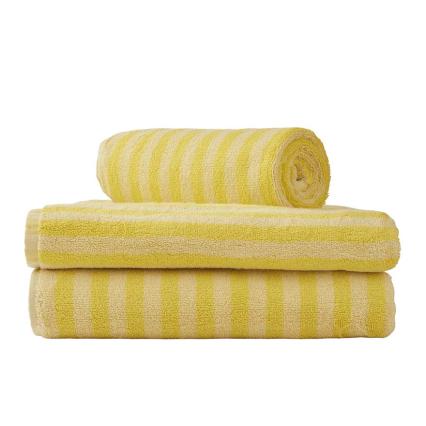 Naram, Bath Towel, Pristine & Neon Yellow, 70 x 140 cm