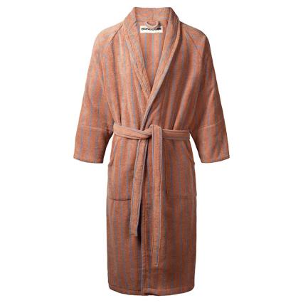 Naram Bathrobe, Camel & Ultramarine Blue, S/M