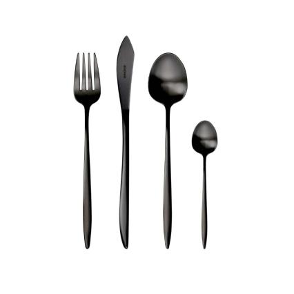 Grace, Cutlery Set of 24pcs, Mat Black 