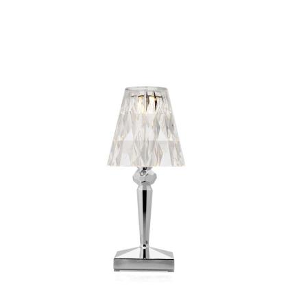 Battery Metal, Rechargeable Table Lamp, Chrome