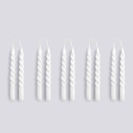 Mini Swirl, Candles, Set of 10, White