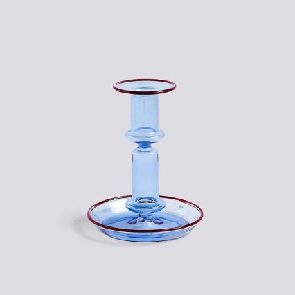 Flare, Candleholder, Medium, Light Blue-Red Rim