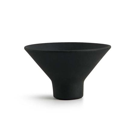 Raised Bowl, Cone, Black, L