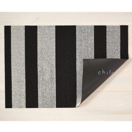 Large Stripe Shag Doormat, Black & White, 46 x 71 cm