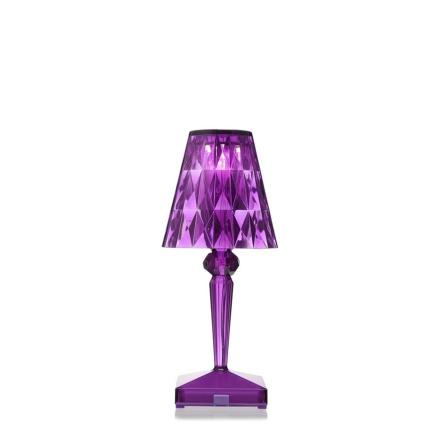 Battery Transparent, Rechargeable Table Lamp, Plum