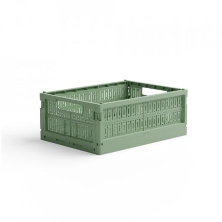 Made Folding Crate, Midi, Green Bean Green