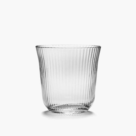 Inku, Tumbler Ribbed Glass, Large, Transparent 