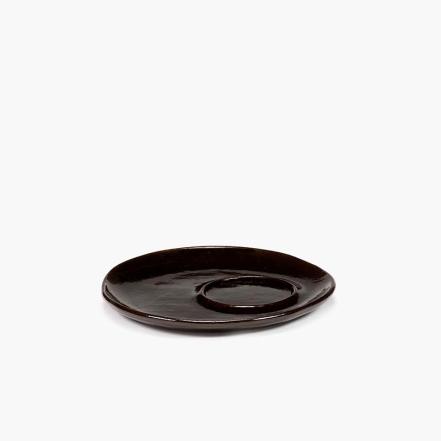 La Mere Dinnerware, Saucer Coffee Cup Ebony, Dark Brown