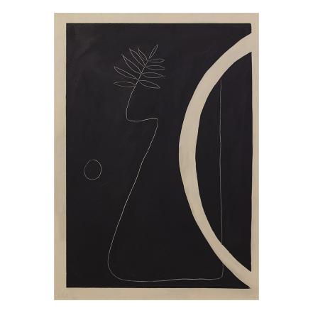 Hubert Mardi, Fleur, Dark Oak Frame, 50 x 70