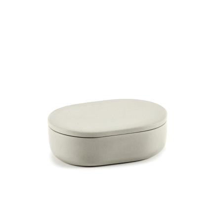 Cose, Box with Lid Oval, Beige, Small,