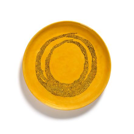 Feast, Serving Plate, Yellow Black Dots, Small