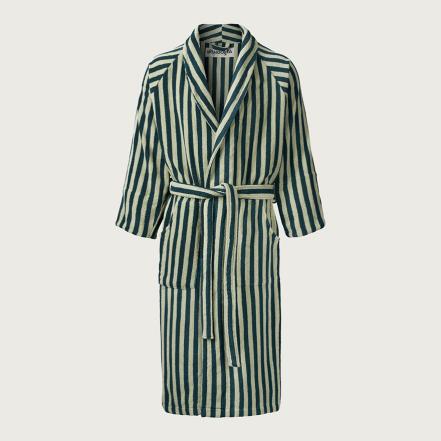 Naram Bathrobe, Sea Foam & Deep Teal, S/M