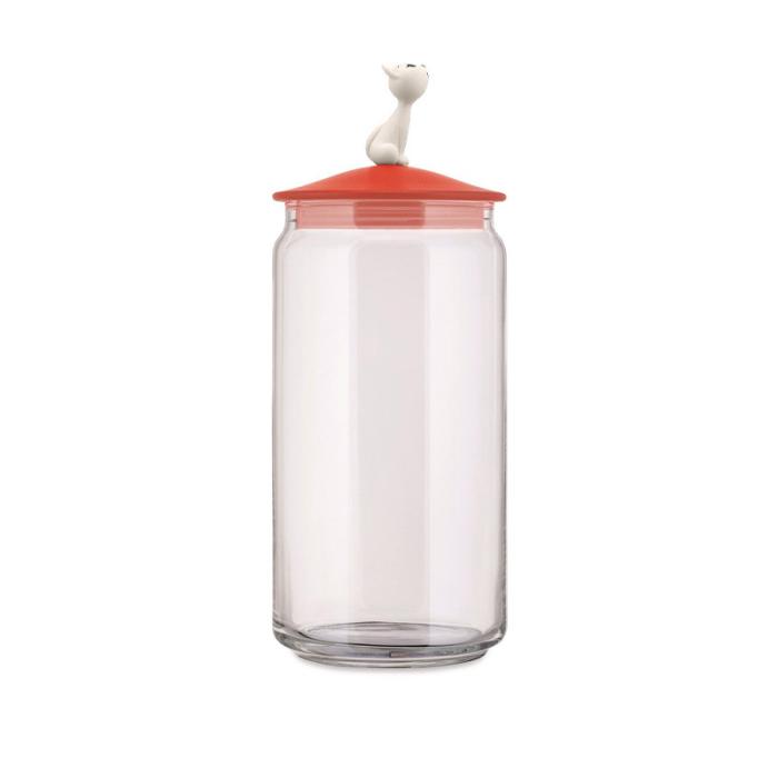 MioJar, Jar for Cat Food, Red-Orange