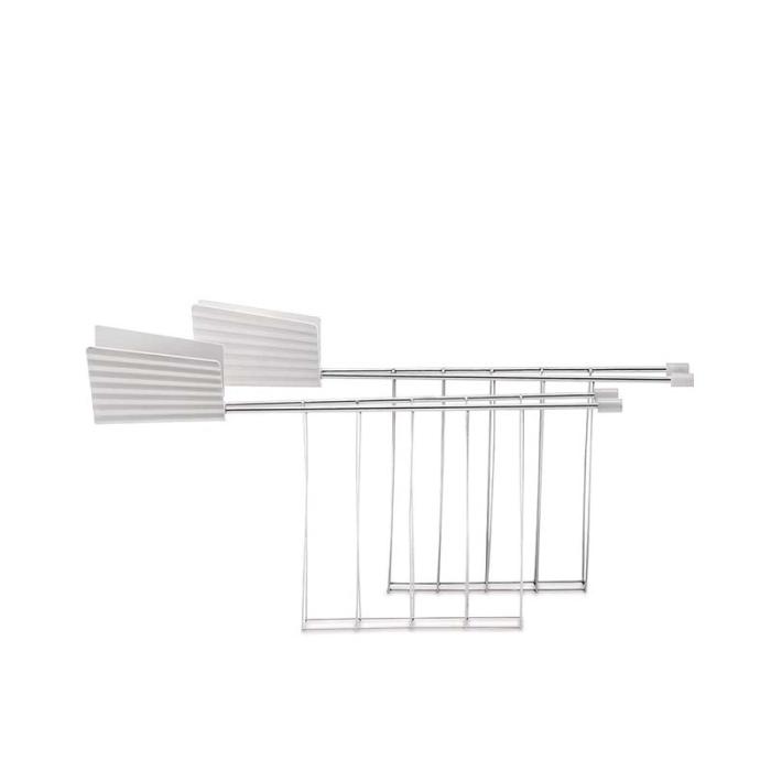 Plisse Set of Two Toaster Racks, White