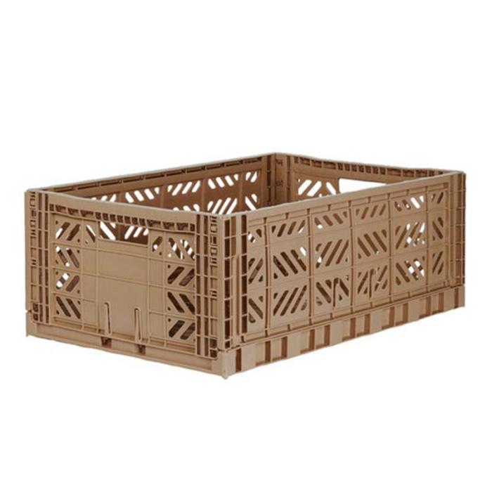 Aykasa Maxi Foldable Crate, Warm Taupe