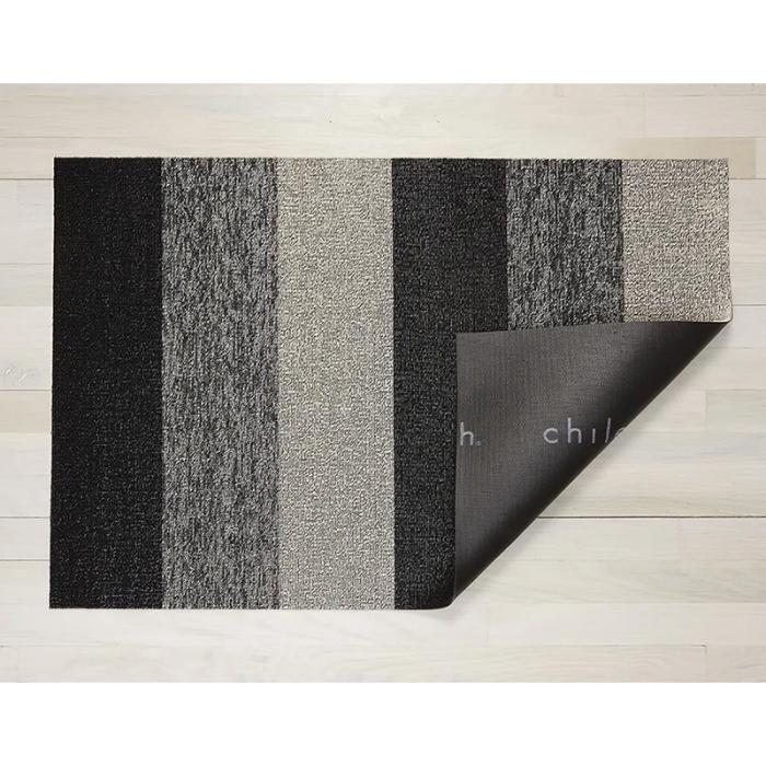 Marbled Stripe Shag Doormat, Salt & Pepper, 46 x 71 cm