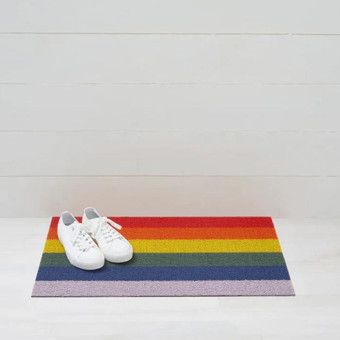 Pride Stripe Shag Doormat, Rainbow, 46 x 71 cm