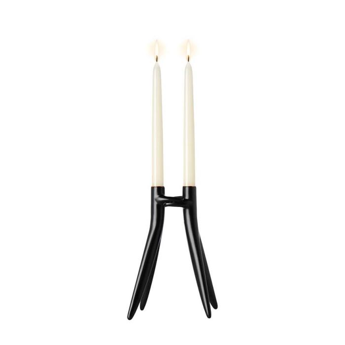 Abbracciaio, Candle Holder, Black