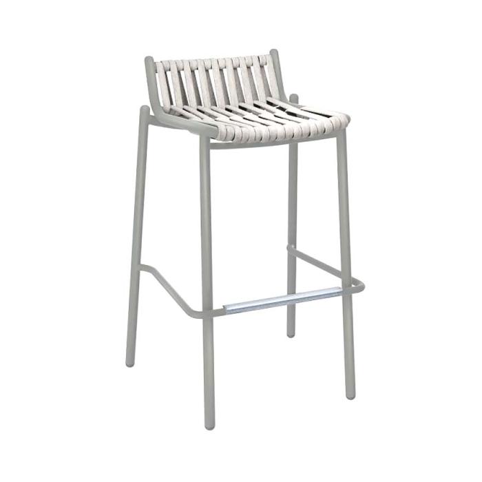 Loop, Outdoor Counter Stool with Strap, Olive Grey