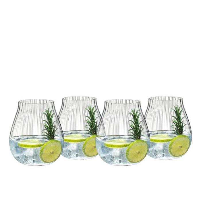 O, Gin Optic Glass, Set of 4pcs