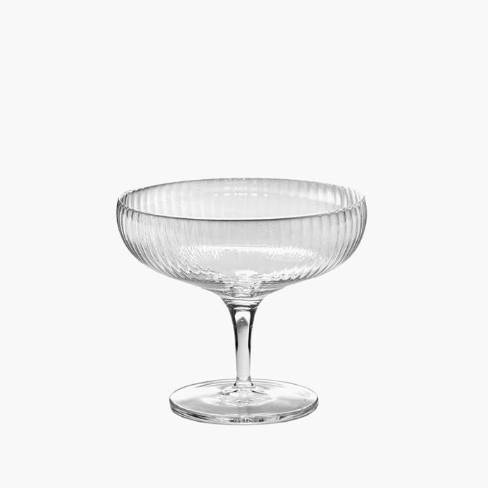 Inku, Champagne Coupe, Ribbed Glass