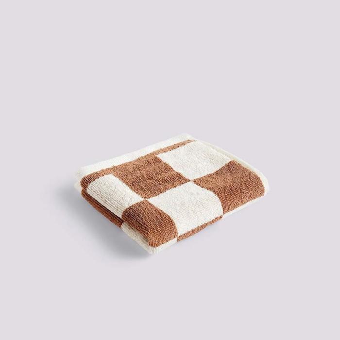 Check Organic, Wash Cloth, Cappuccino, 30 X 30