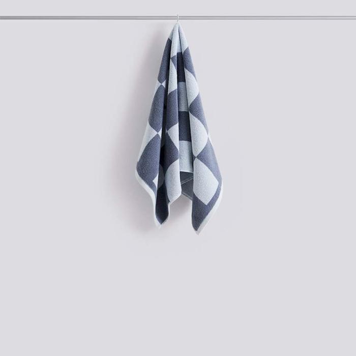 Check Organic, Hand Towel, Steel Blue, 50 x 90