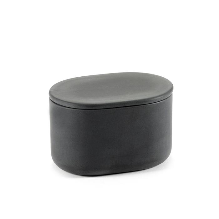 Cose, Box with Lid Oval, Dark Grey, Large