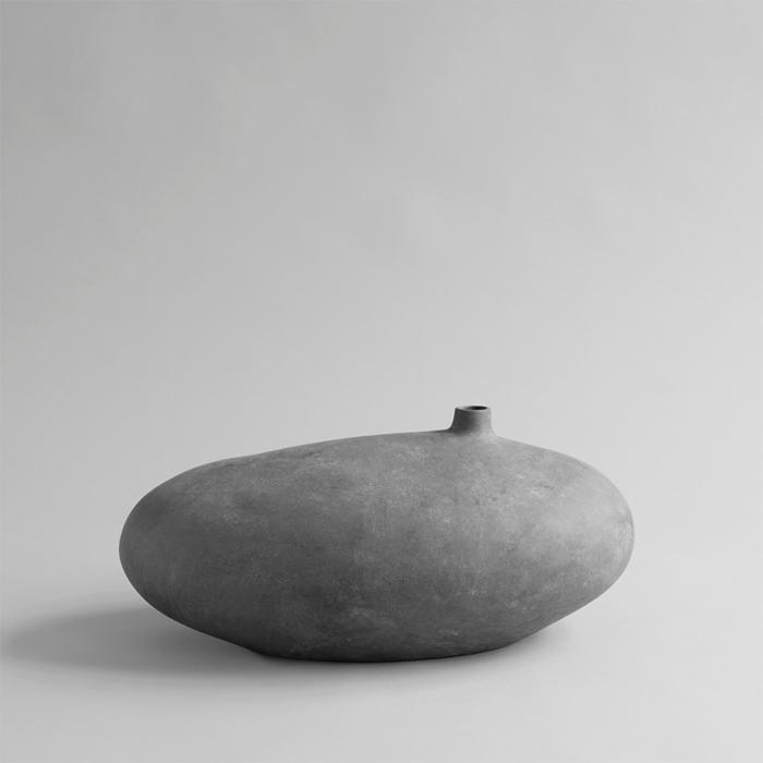 Submarine Vase, Fat, Dark grey