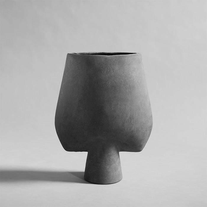 Sphere Vase Square, Big, Dark Grey