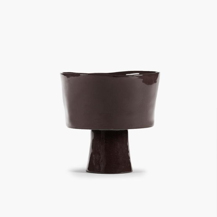 La Mere Dinnerware, High Bowl on Foot, Ebony