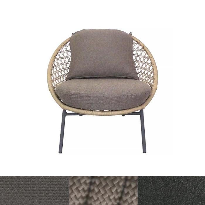 Naomi, Outdoor Lounge Chair, Carrion Castor - Graphite