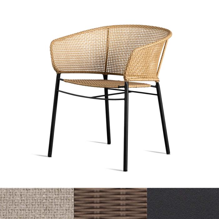 Zinnia, Outdoor Dining Chair, Almond