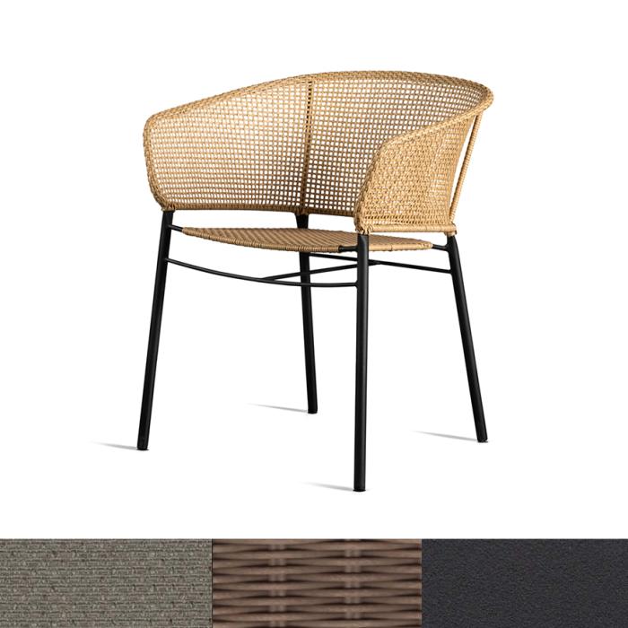 Zinnia, Outdoor Dining Chair, Graphite